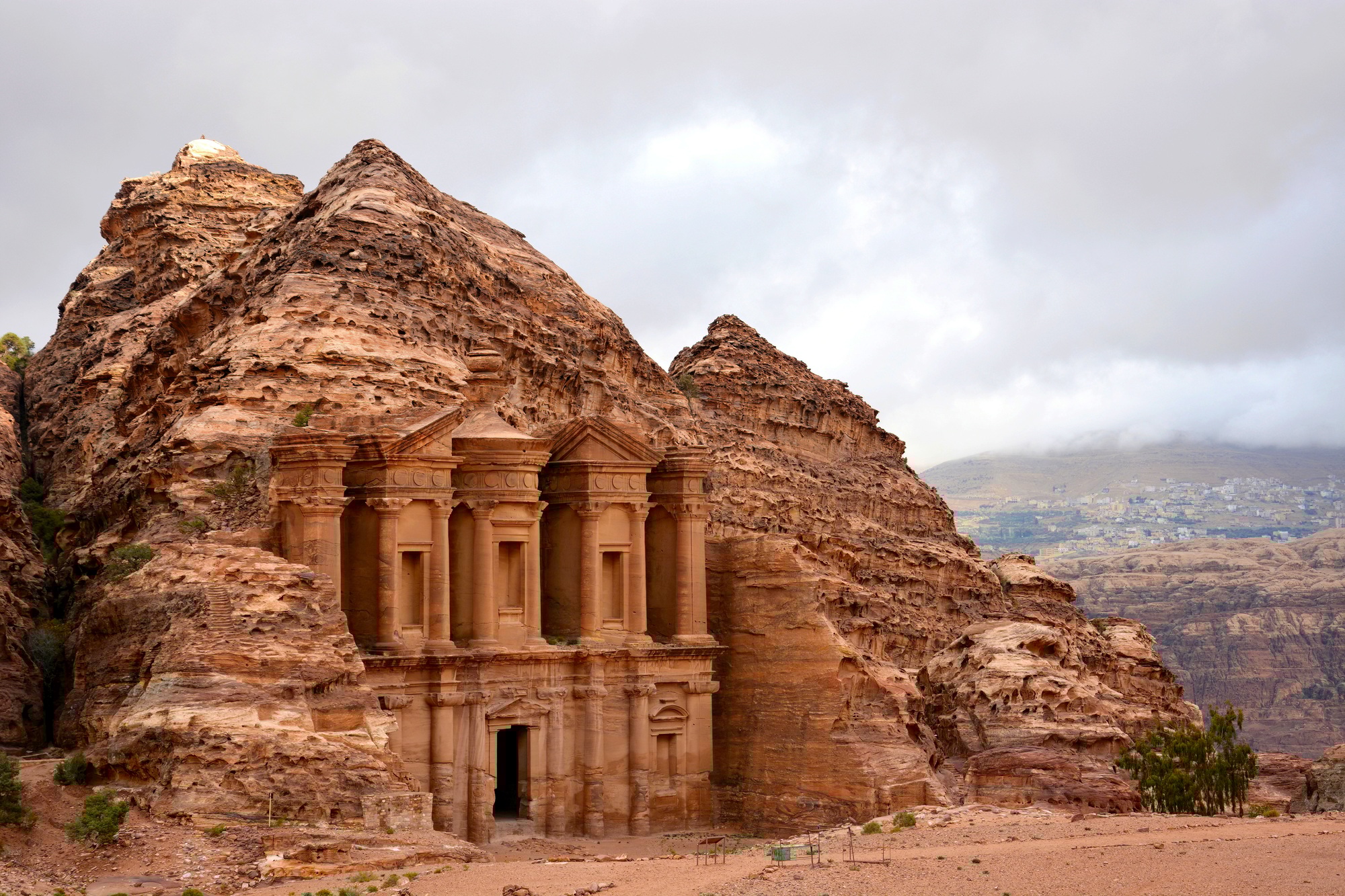The Monastery or Ad Deir, an ancient monumental building carved in rock in Petra, Jordan.